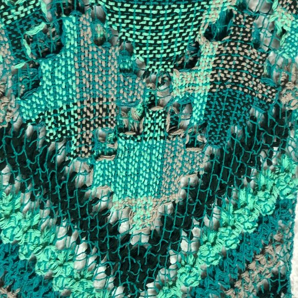 Crochet Women's Knit Green Sweater Size Small - Picture 2 of 7